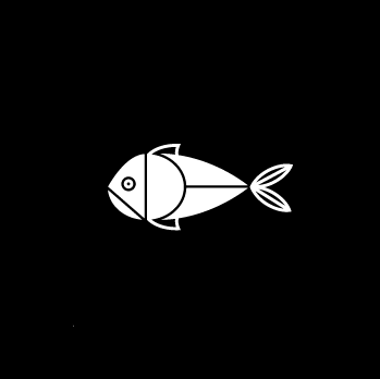 riette-error-source-food-harvest-mural-office-branding-illustration-fish I created this piece for Source Food’s office, to represent the foodie-culture of Source Food as a brand. It was cut out of white vinyl and applied to an interior office wall. I wanted the design to be trendy and eye-catching, so I only used geometric shapes to create the characters and food elements.