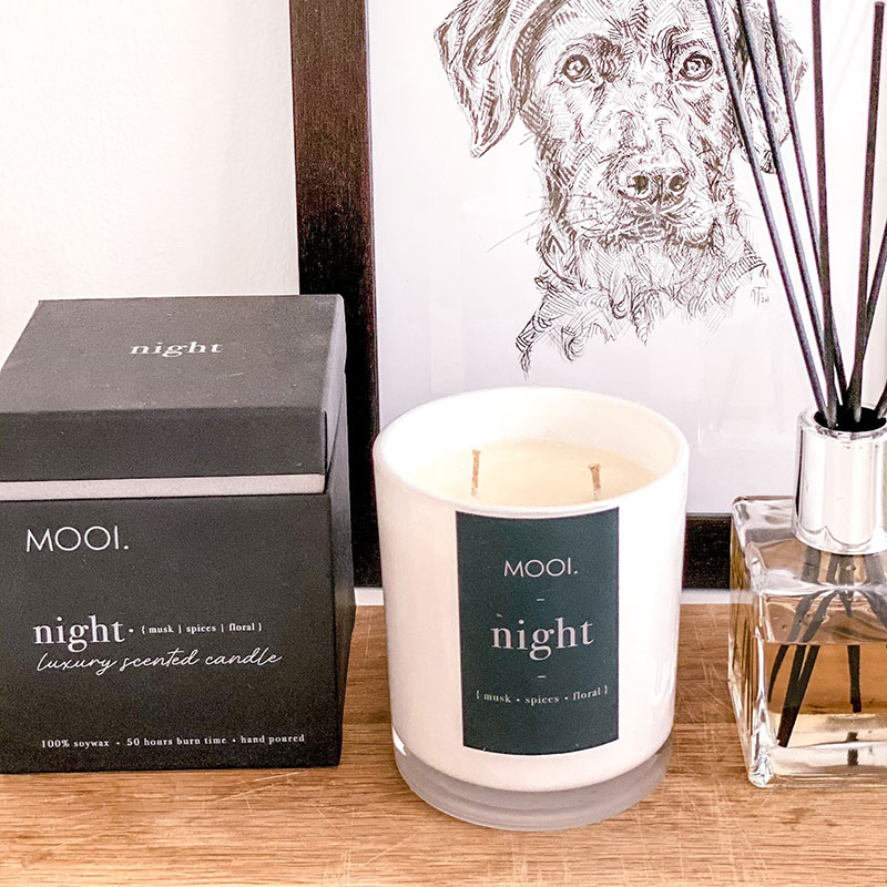 Mooi Leven Candle Packaging Design and Illustration